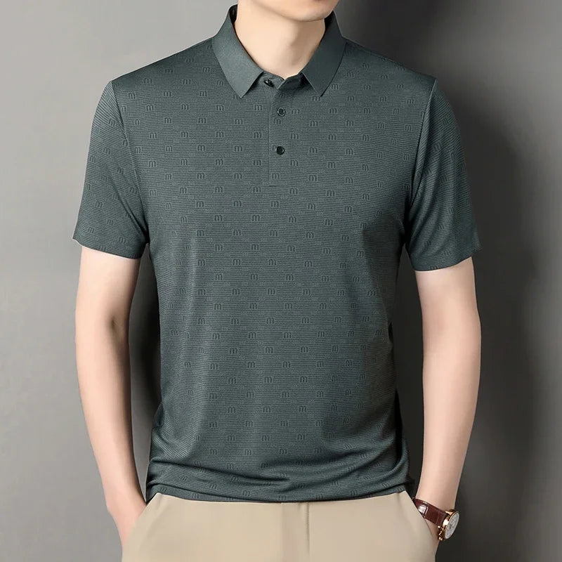 Men's Stretch Print Polo Shirt
