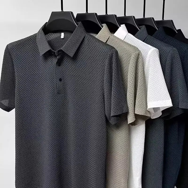 Ice Silk Waffle Knit Short Sleeve