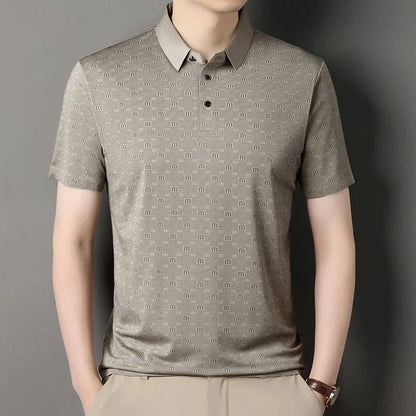 Men's Stretch Print Polo Shirt