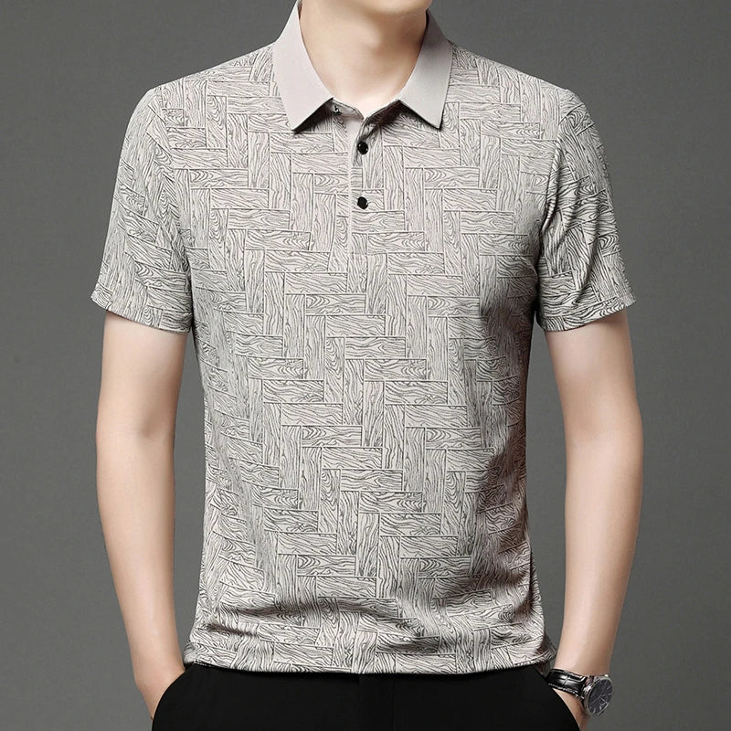 Men's Business Print Polo Shirt