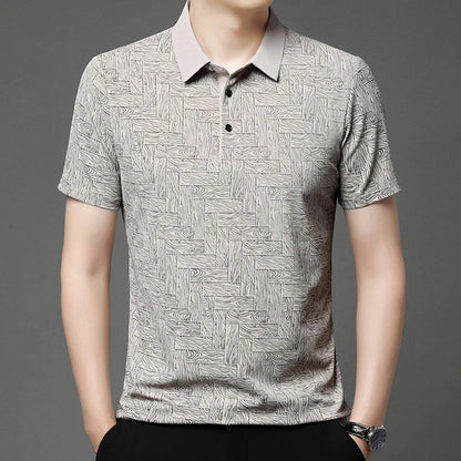 Men's Business Print Polo Shirt