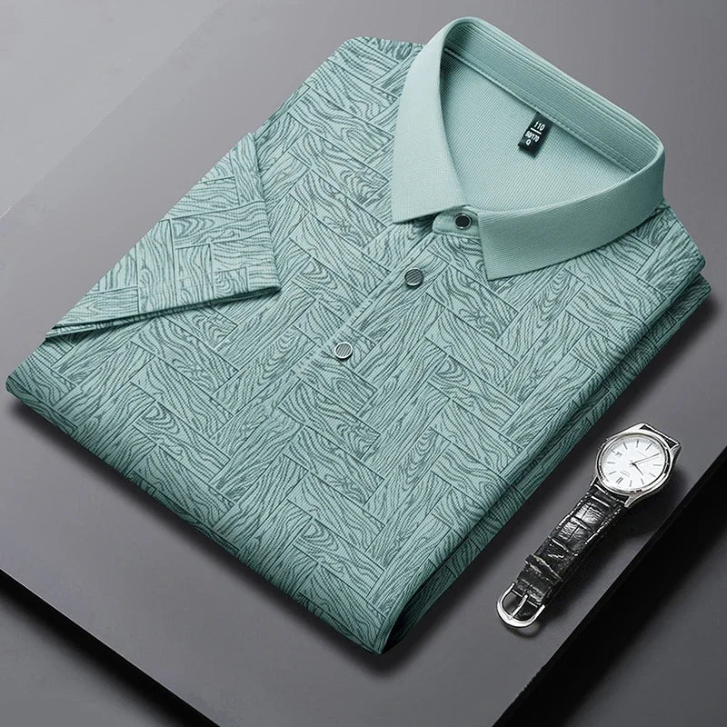 Men's Business Print Polo Shirt