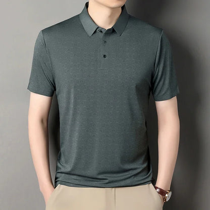 Men's Stretch Print Polo Shirt