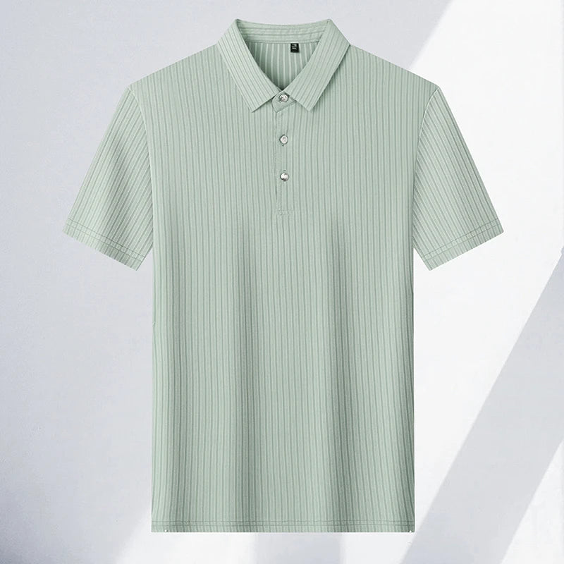 Men's Textured Stripe Polo Shirt