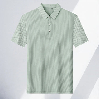 Men's Textured Stripe Polo Shirt