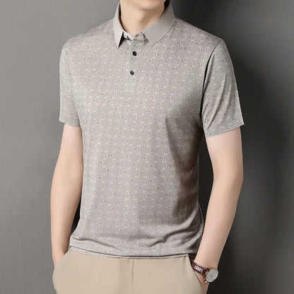 Men's Stretch Print Polo Shirt