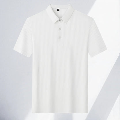 Men's Textured Stripe Polo Shirt