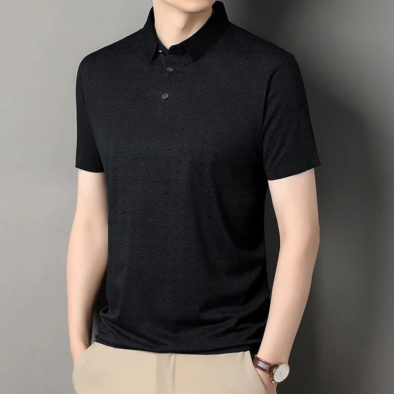 Men's Stretch Print Polo Shirt