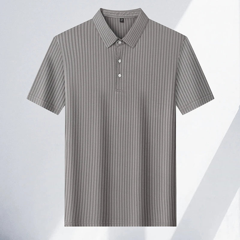 Men's Textured Stripe Polo Shirt