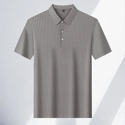 Men's Textured Stripe Polo Shirt