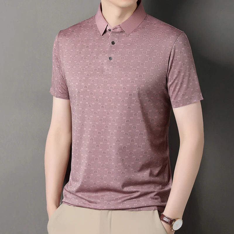 Men's Stretch Print Polo Shirt