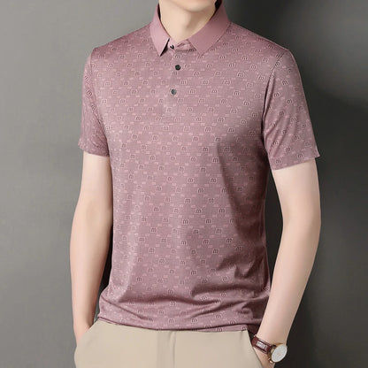 Men's Stretch Print Polo Shirt