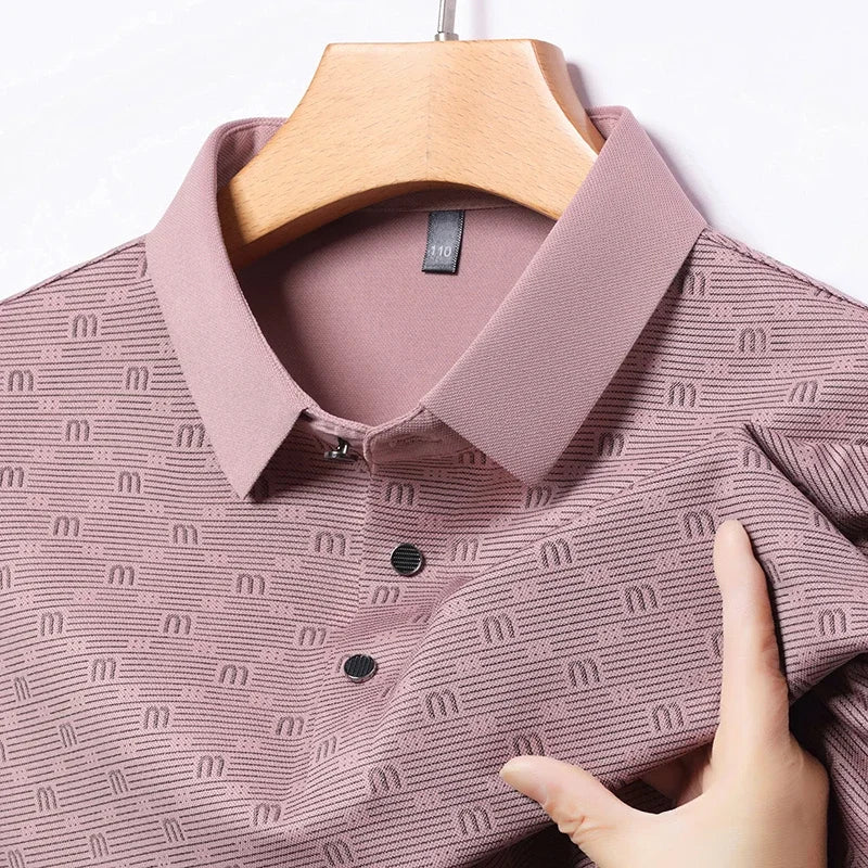 Men's Stretch Print Polo Shirt