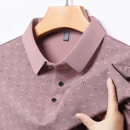 Men's Stretch Print Polo Shirt