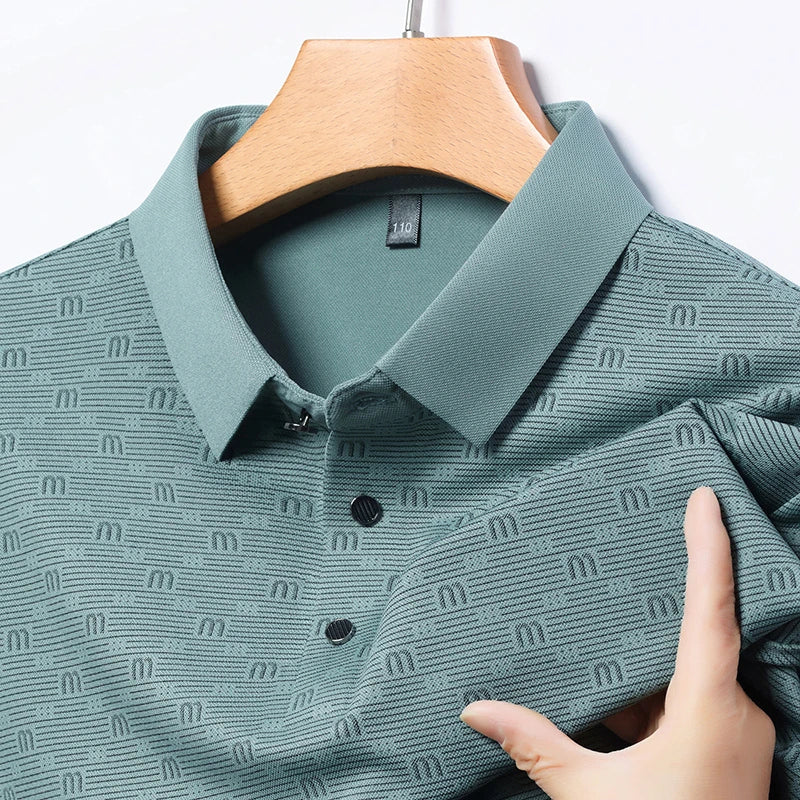 Men's Stretch Print Polo Shirt