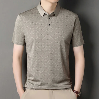 Men's Stretch Print Polo Shirt
