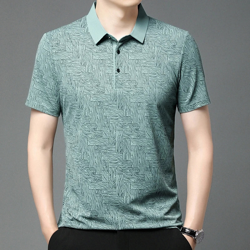 Men's Business Print Polo Shirt
