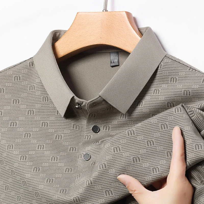 Men's Stretch Print Polo Shirt