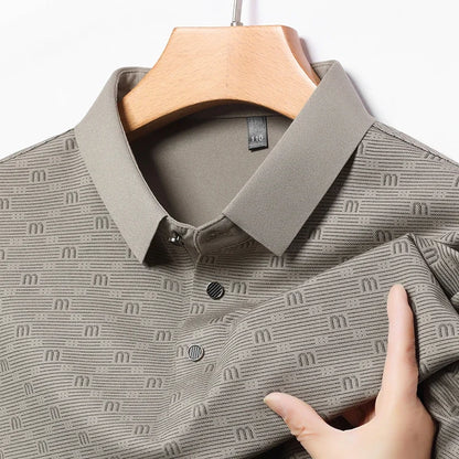 Men's Stretch Print Polo Shirt