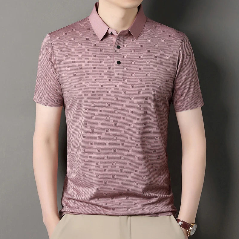 Men's Stretch Print Polo Shirt