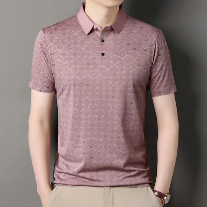 Men's Stretch Print Polo Shirt