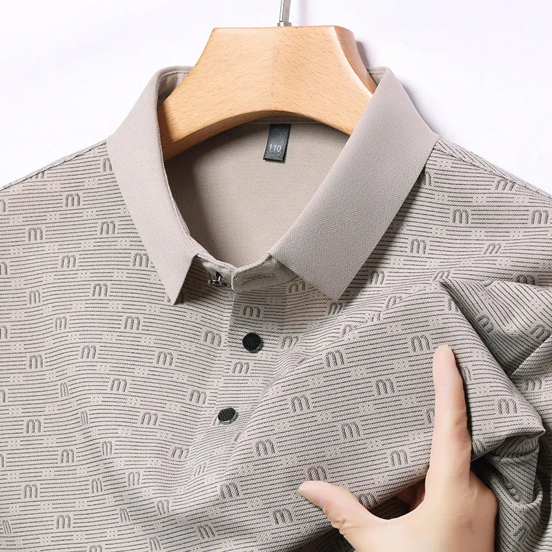 Men's Stretch Print Polo Shirt