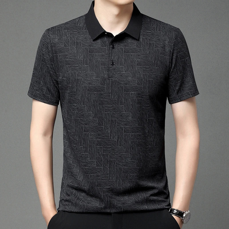 Men's Business Print Polo Shirt