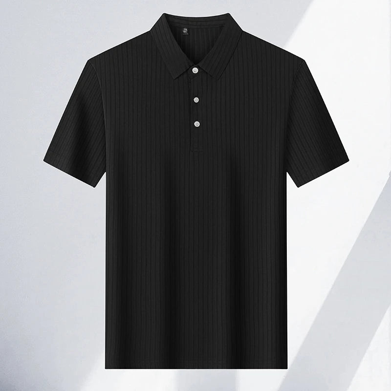 Men's Textured Stripe Polo Shirt