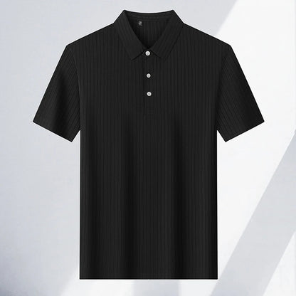 Men's Textured Stripe Polo Shirt