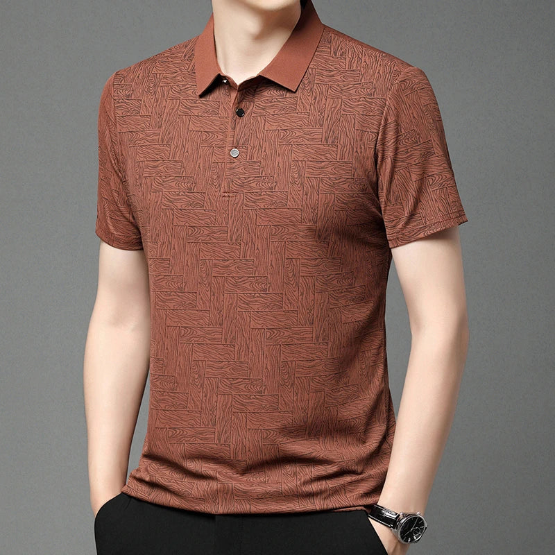 Men's Business Print Polo Shirt