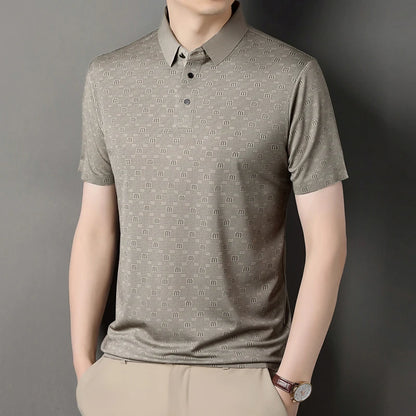 Men's Stretch Print Polo Shirt
