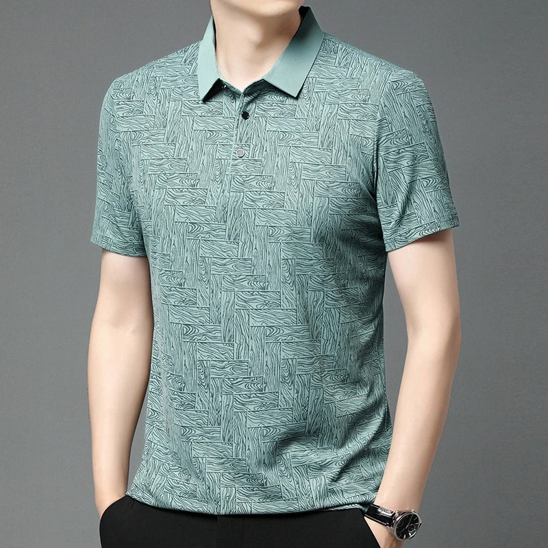 Men's Business Print Polo Shirt