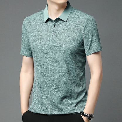 Men's Business Print Polo Shirt