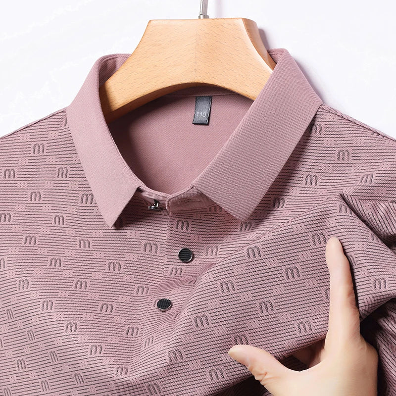 Men's Stretch Print Polo Shirt