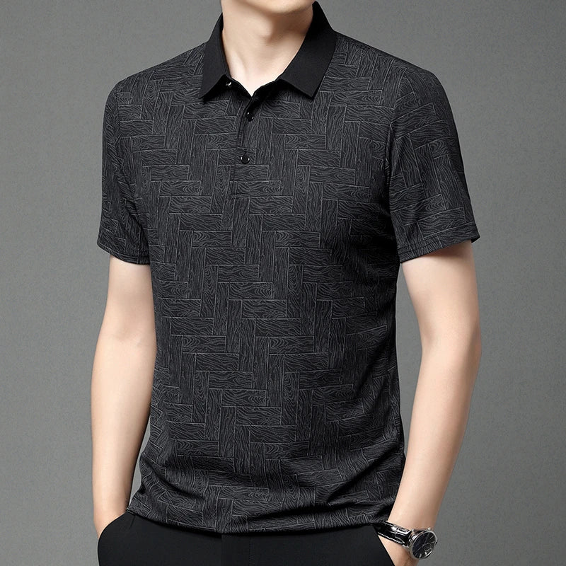 Men's Business Print Polo Shirt