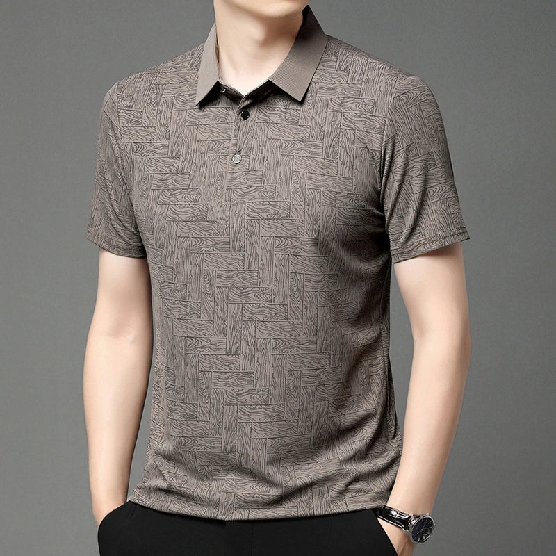 Men's Business Print Polo Shirt