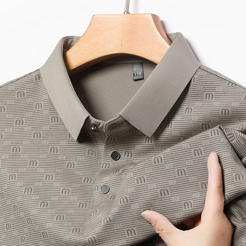 Men's Stretch Print Polo Shirt