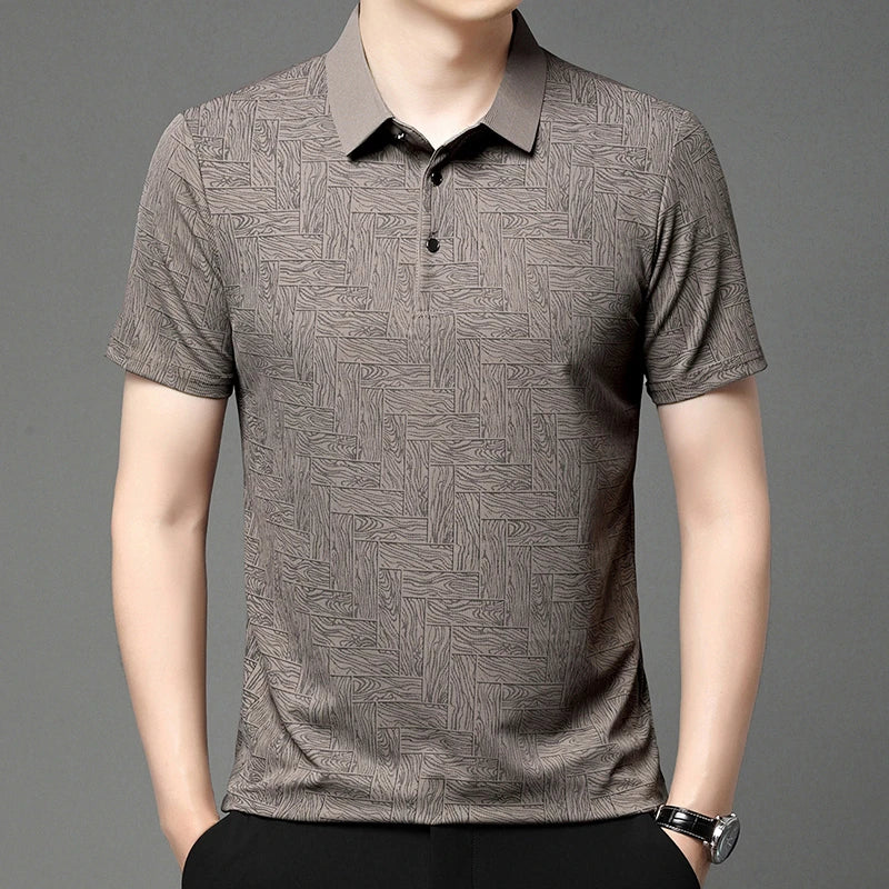 Men's Business Print Polo Shirt