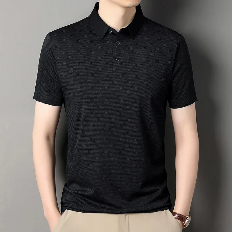 Men's Stretch Print Polo Shirt