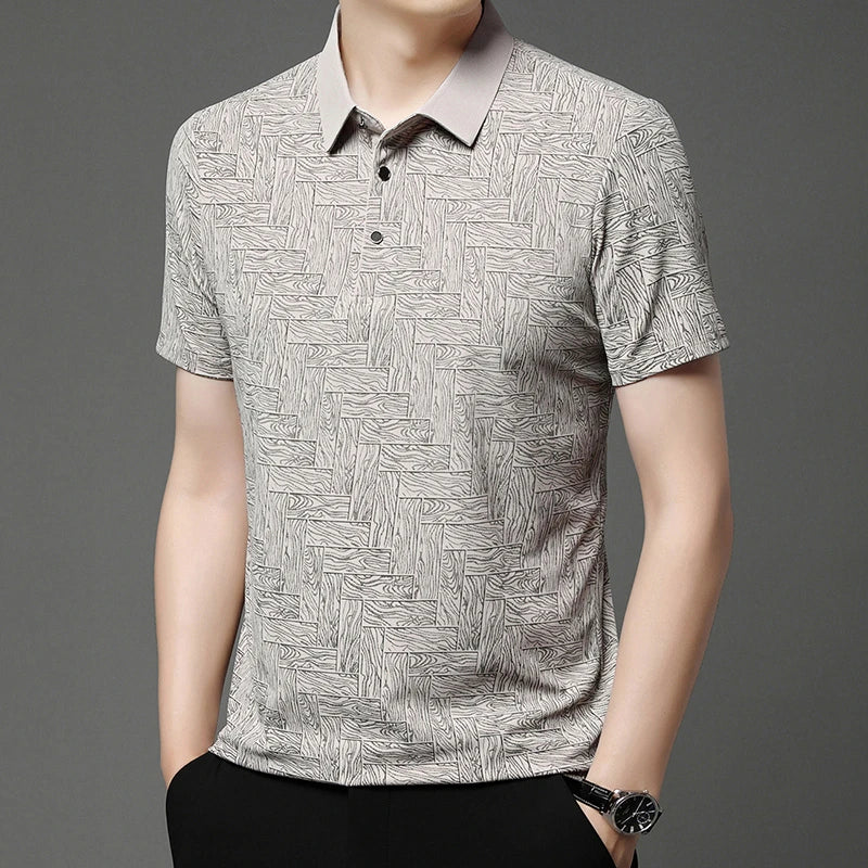 Men's Business Print Polo Shirt